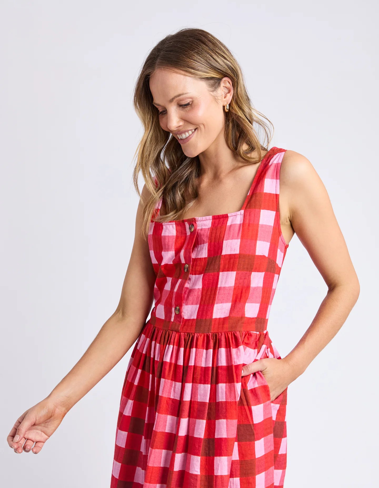 Elm Edin Poppy Check Dress