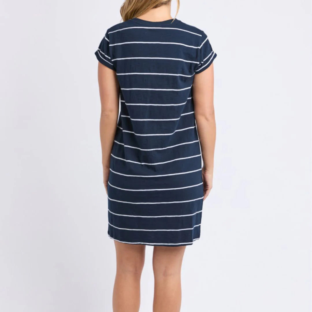 Foxwood Caleb Dark Sapphire Stripe Dress