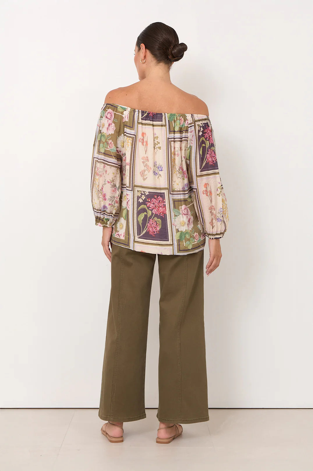 Adorne Kelsey Austria Print off shoulder Top