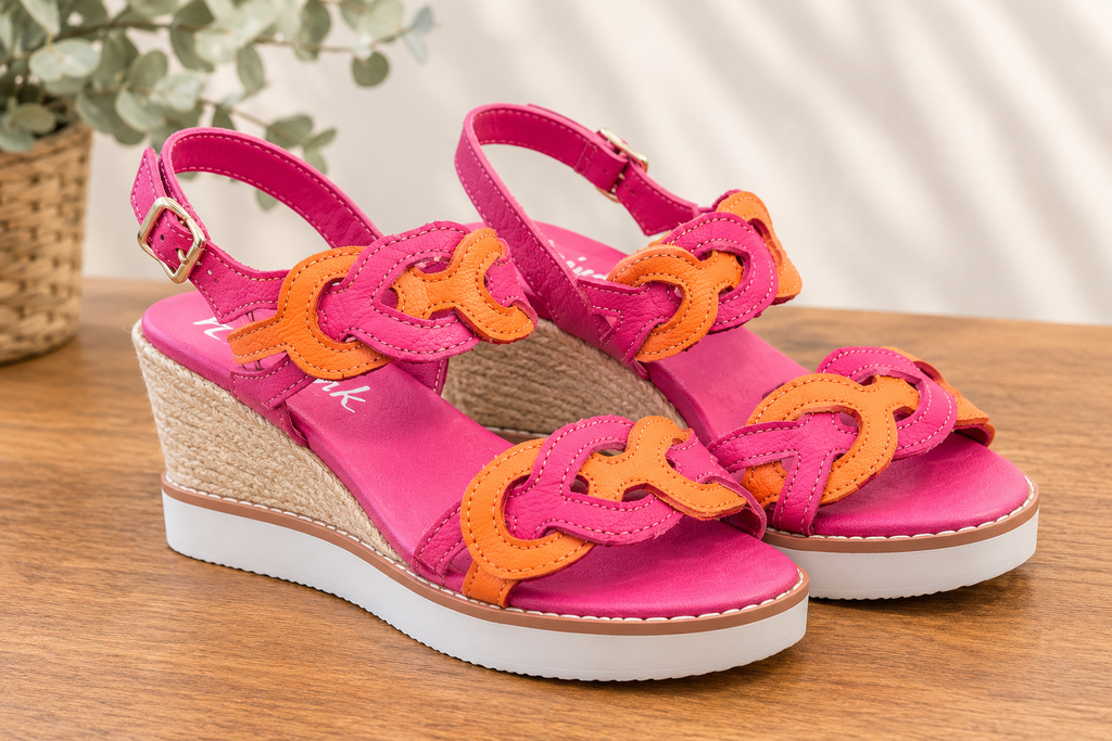 Hinako Marisol Orange Fuchsia wedge