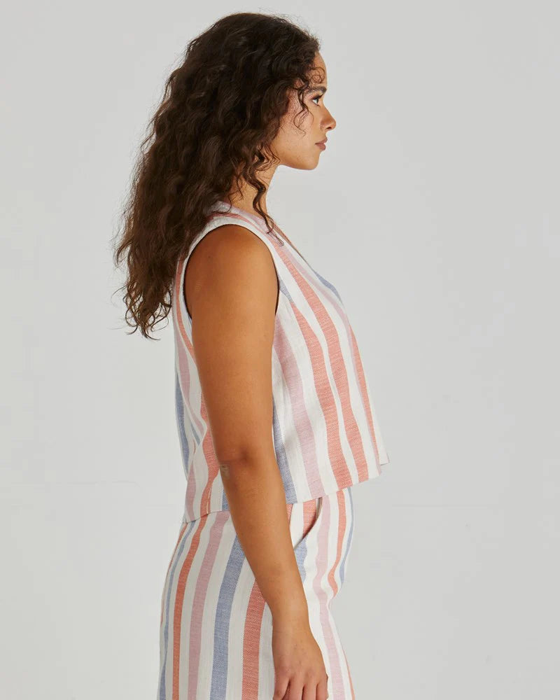 Sass Travis Vest Multi Stripe
