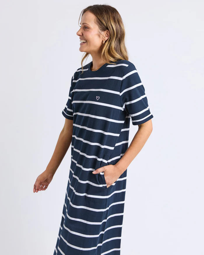 Elm Halli Dress Navy Stripe