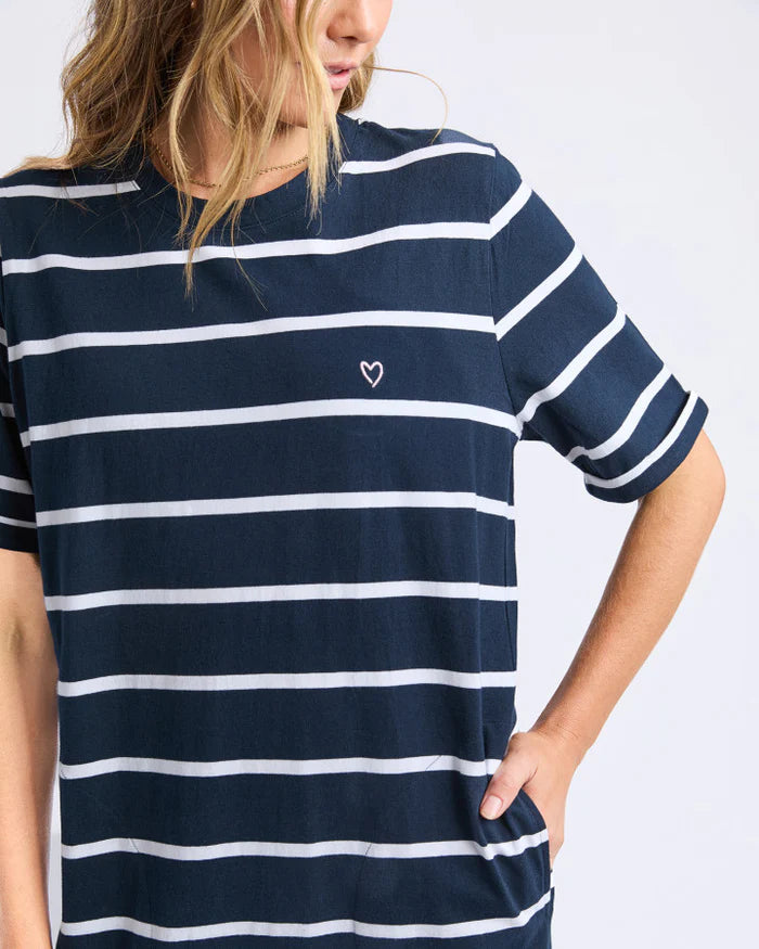 Elm Halli Dress Navy Stripe