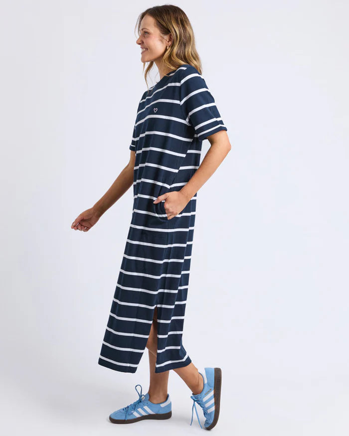Elm Halli Dress Navy Stripe