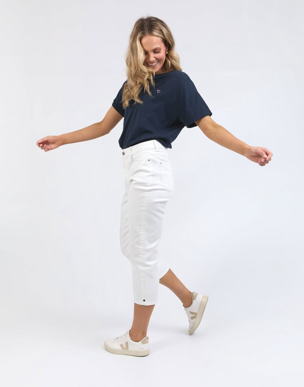 Elm Mollie Capri Pant White