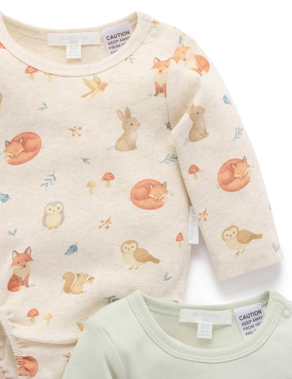 Purebaby Woodland 2pack Bodysuit