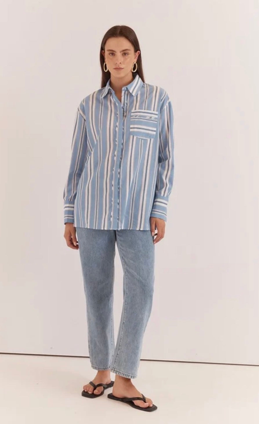 Sass Nyx Piped Stripe shirt
