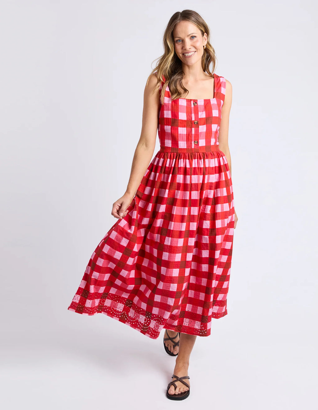 Elm Edin Poppy Check Dress