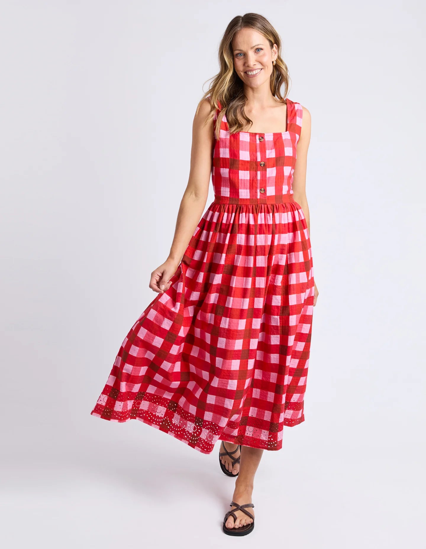 Elm Edin Poppy Check Dress