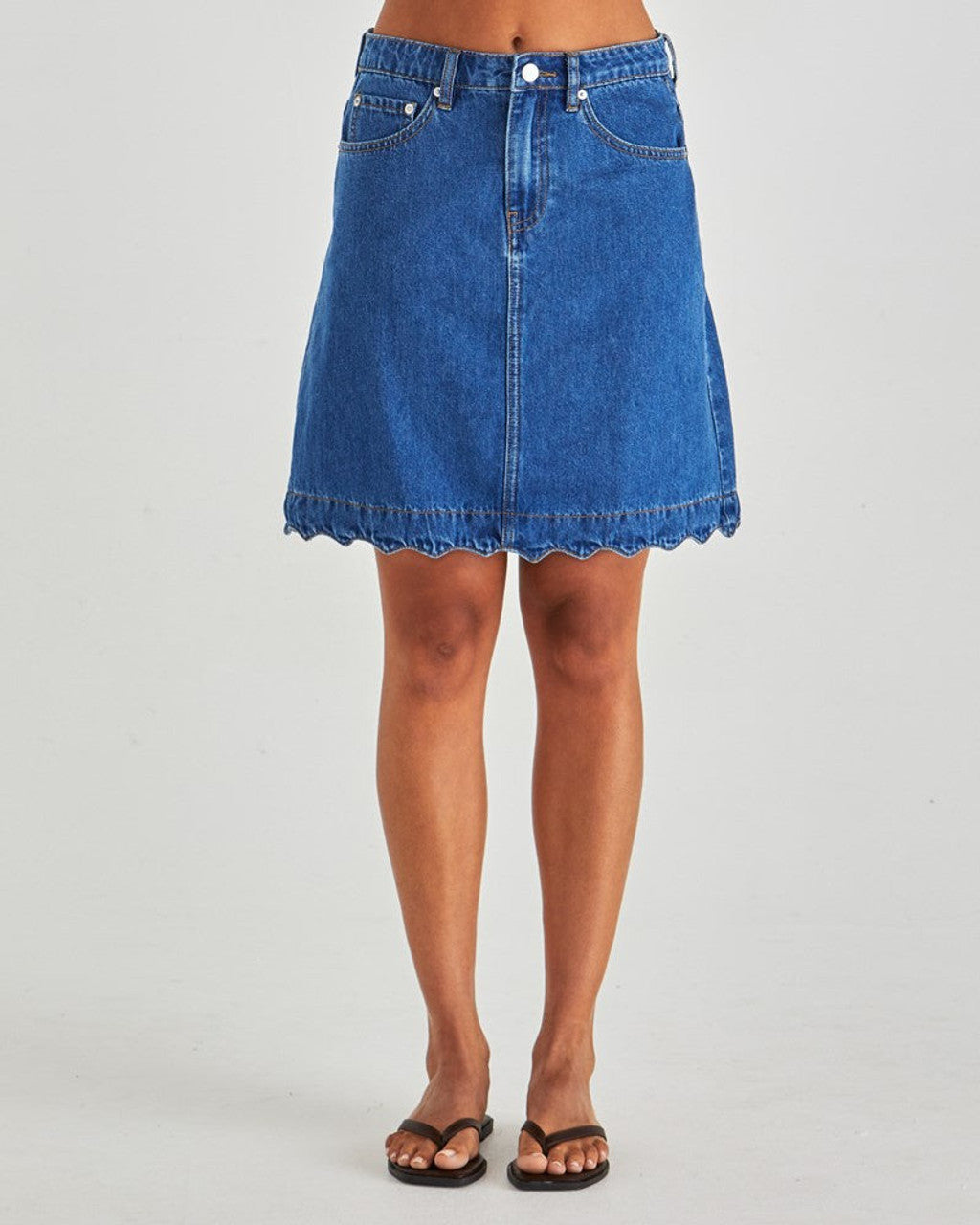 Sass Vale Scalloped Denim Skirt