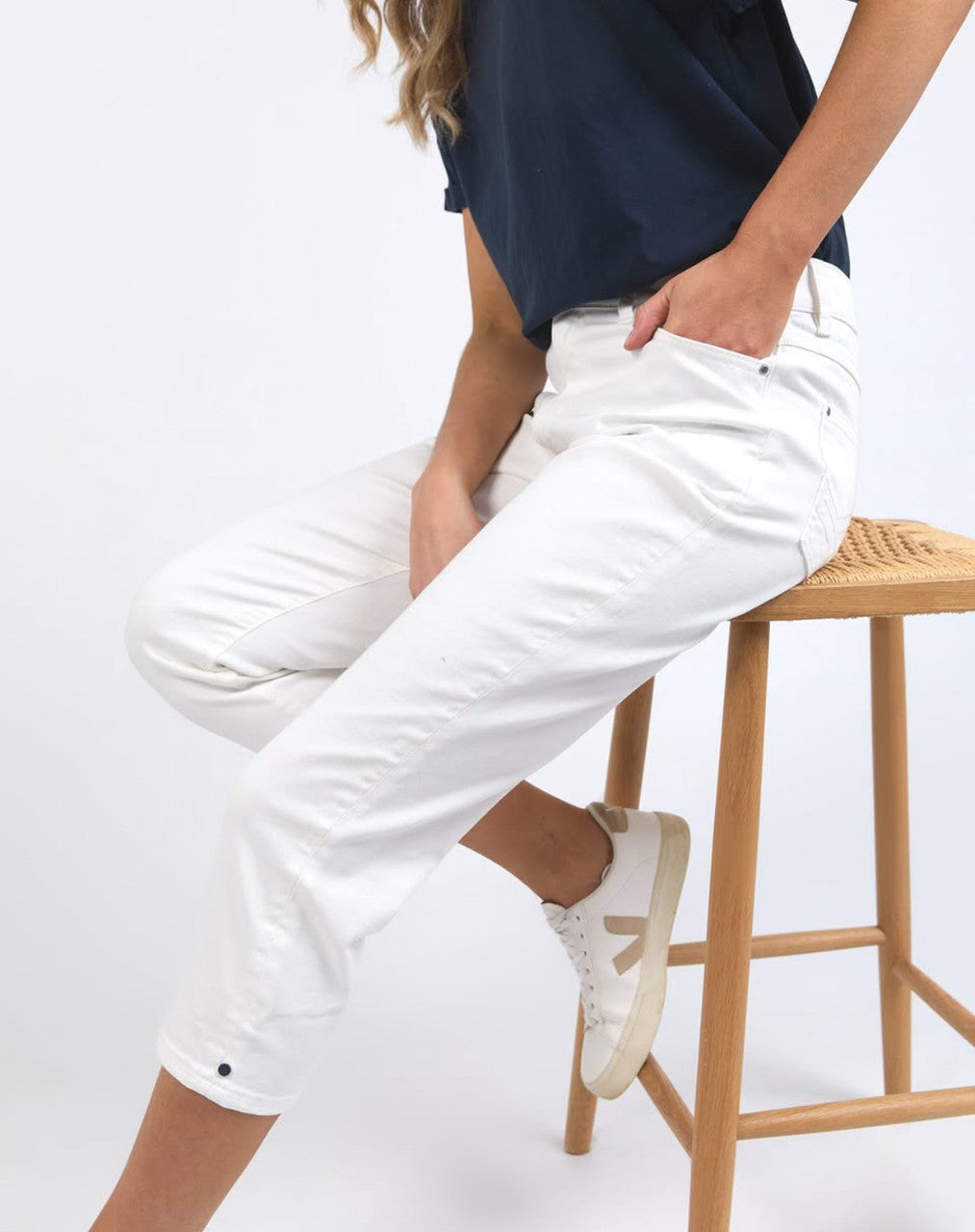 Elm Mollie Capri Pant White