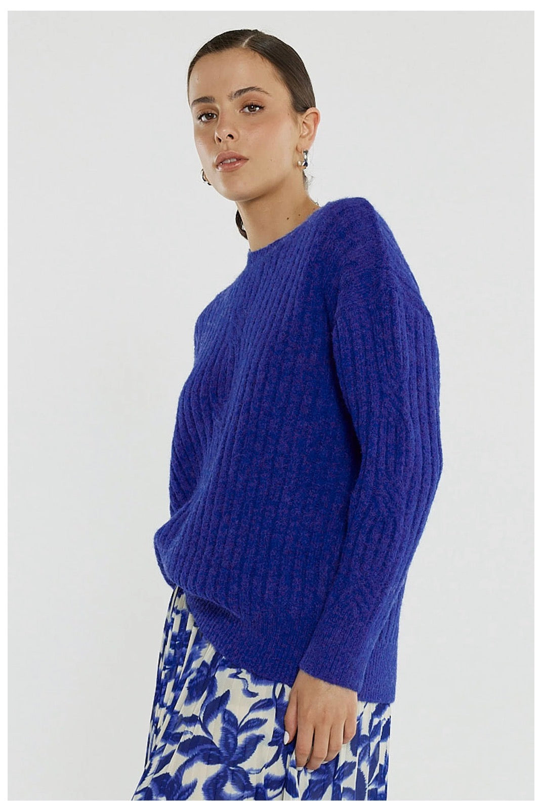 Sass Kira Cable Jumper Cobalt