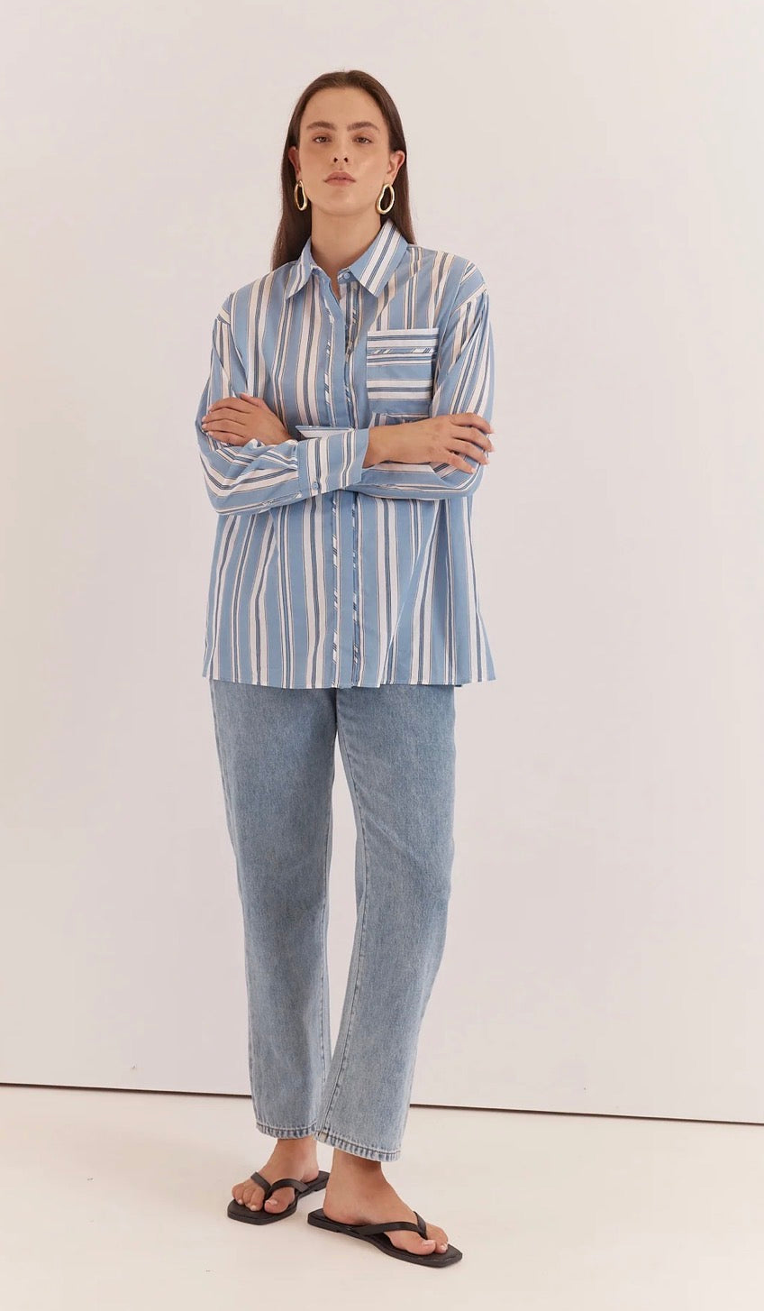 Sass Nyx Piped Stripe shirt