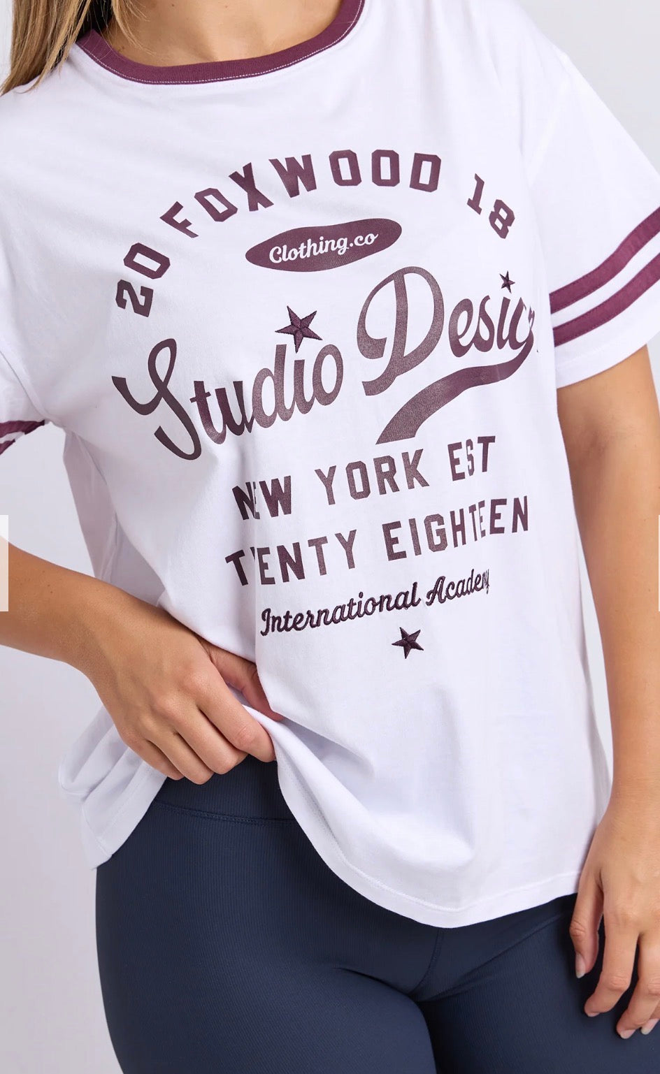 Foxwood Baseline Tee White