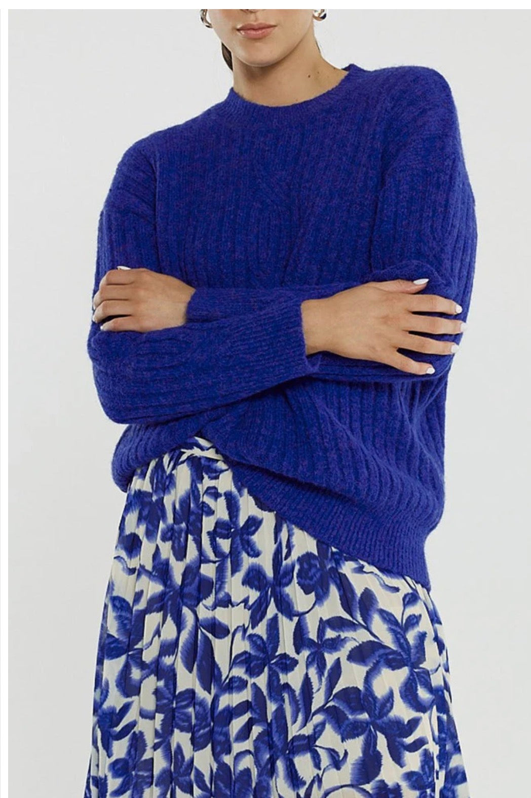 Sass Kira Cable Jumper Cobalt