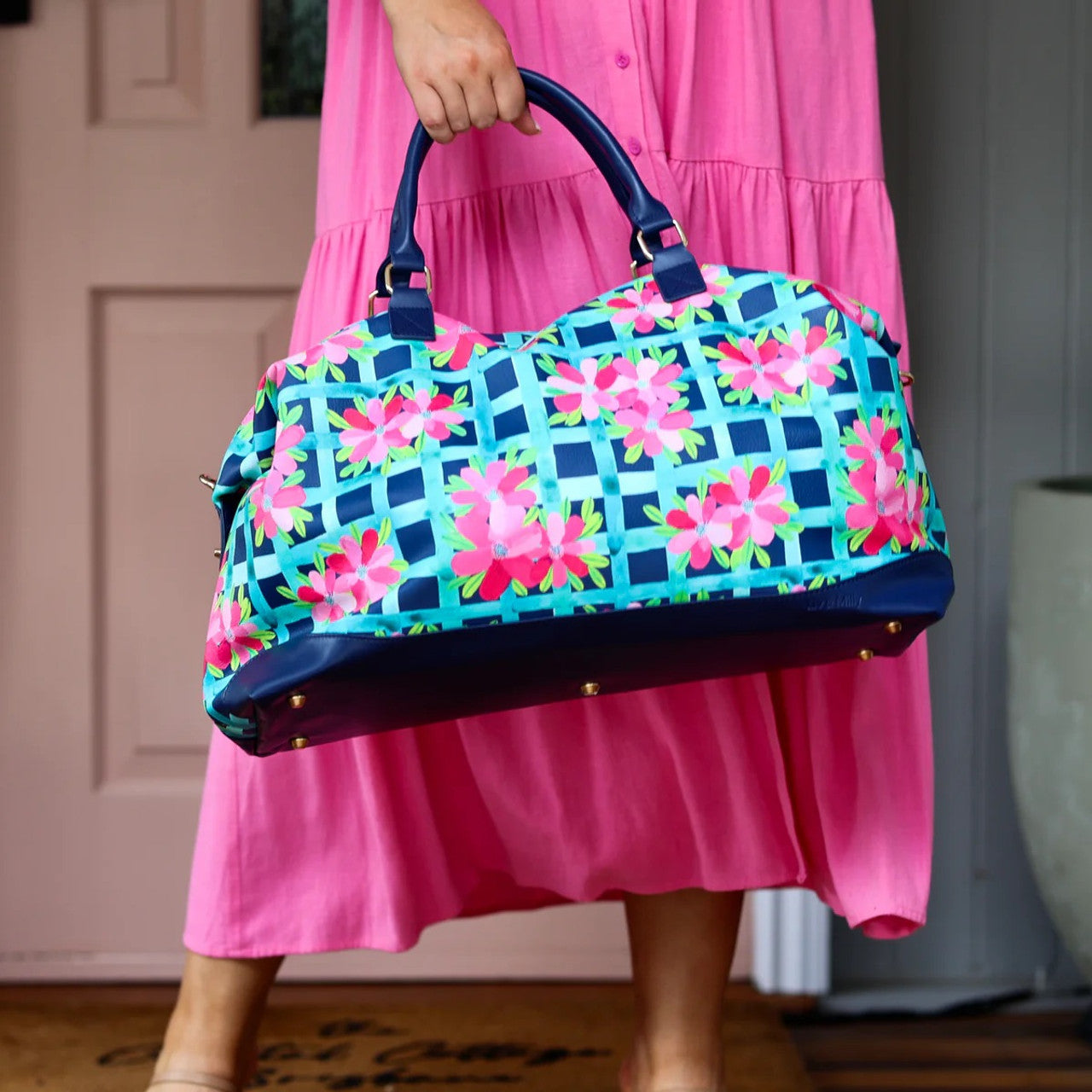 Liv & Milly Garden Trellis overnight bag