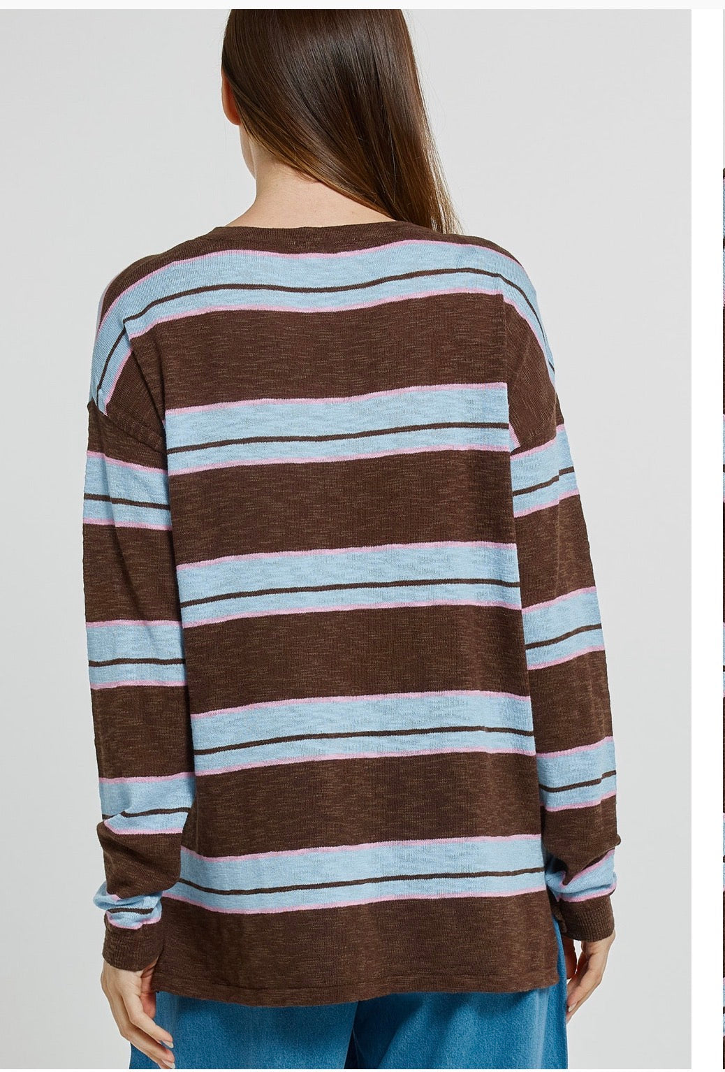 Betty Basics Natasha Knit Choc Blue Pink