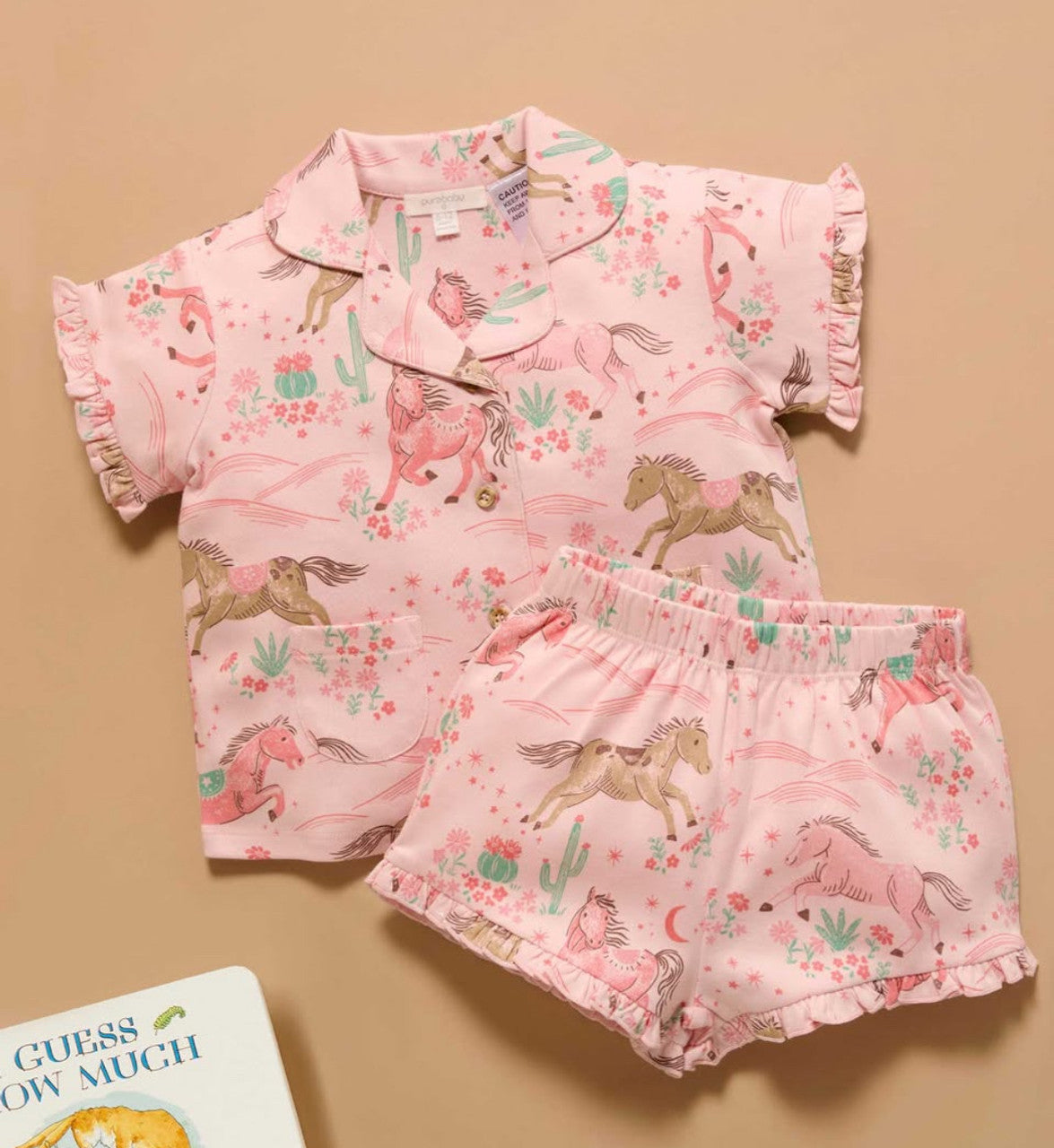 Purebaby Desert Horses Ruffle PJ Set
