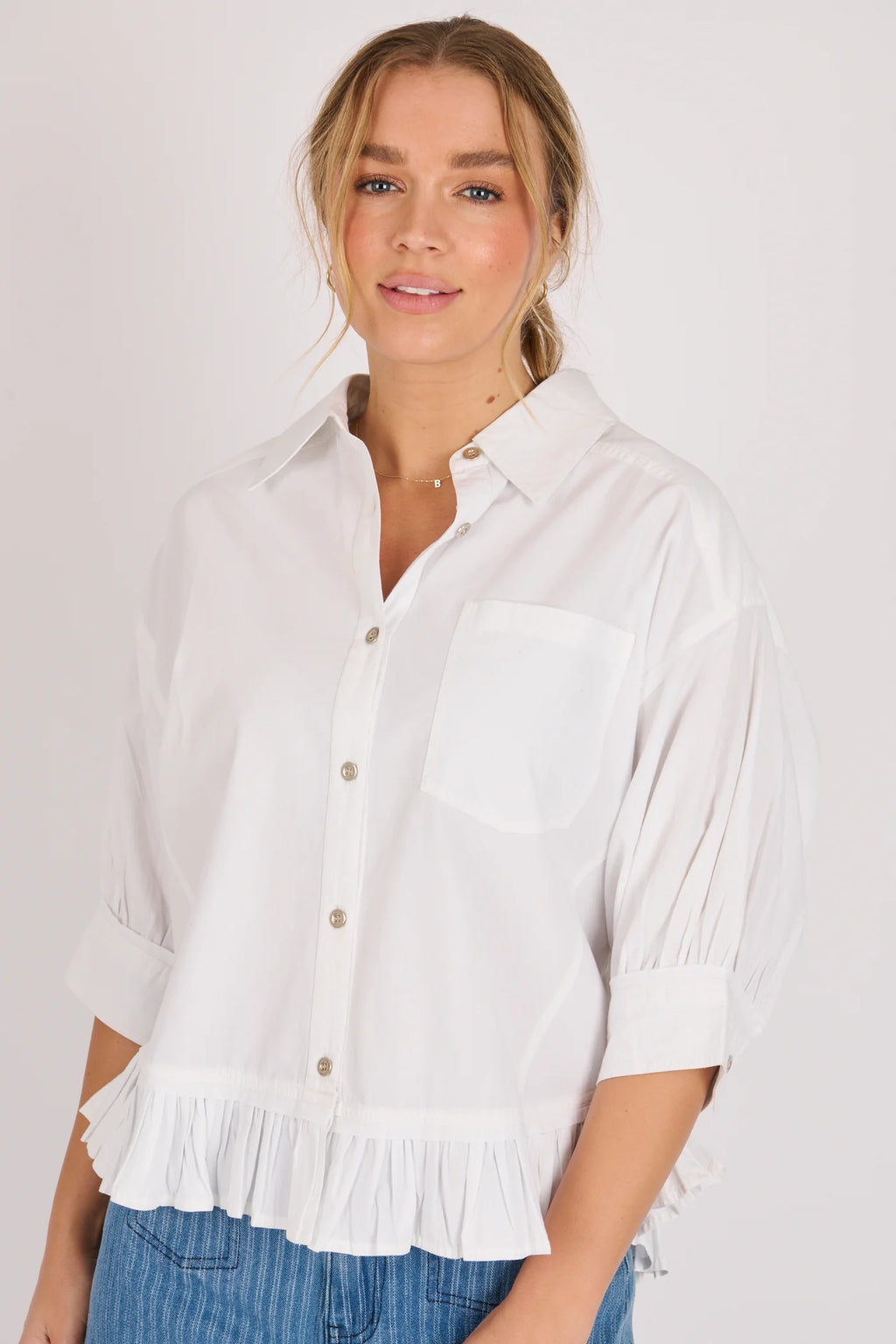 Ellis & Dewey Frill Detail Collared Shirt