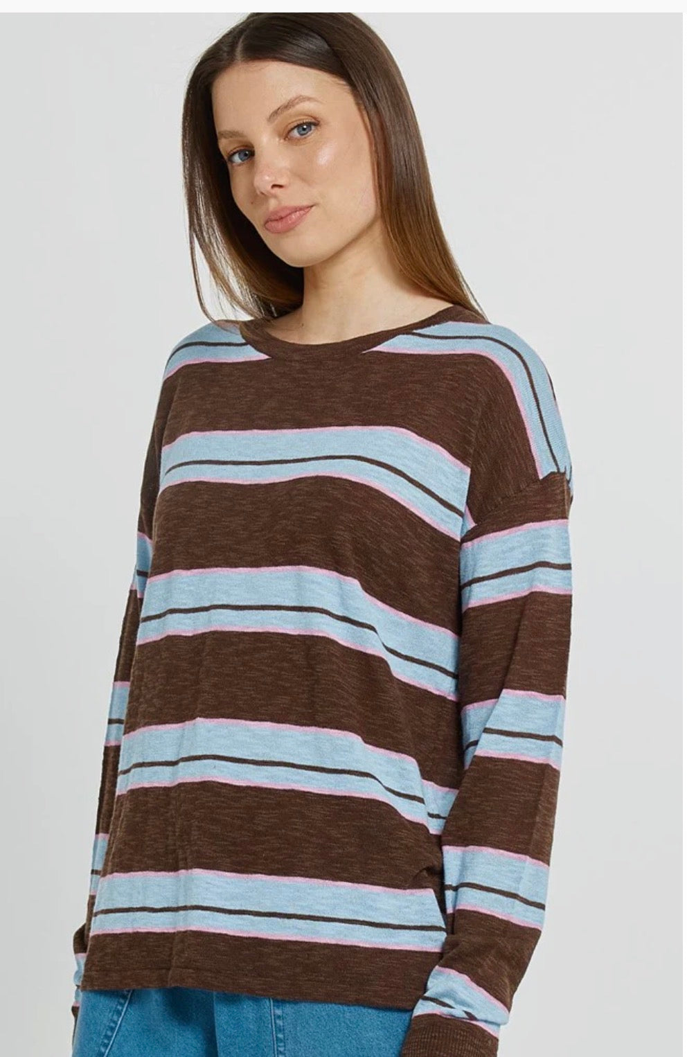 Betty Basics Natasha Knit Choc Blue Pink