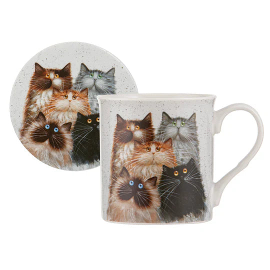 Ashdene Kims Cats Mug & Coaster