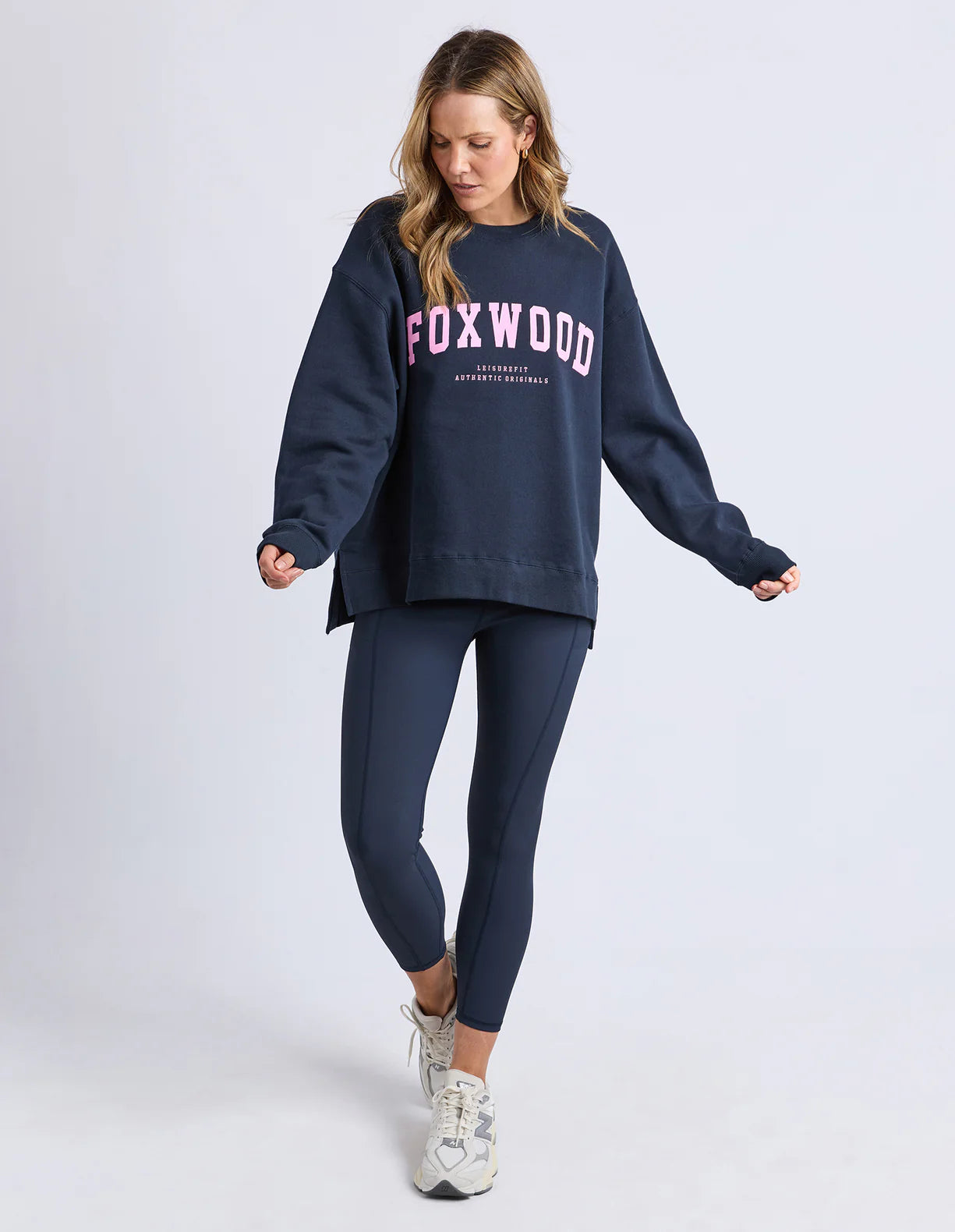 Foxwood Interval Crew Navy Neon Pink