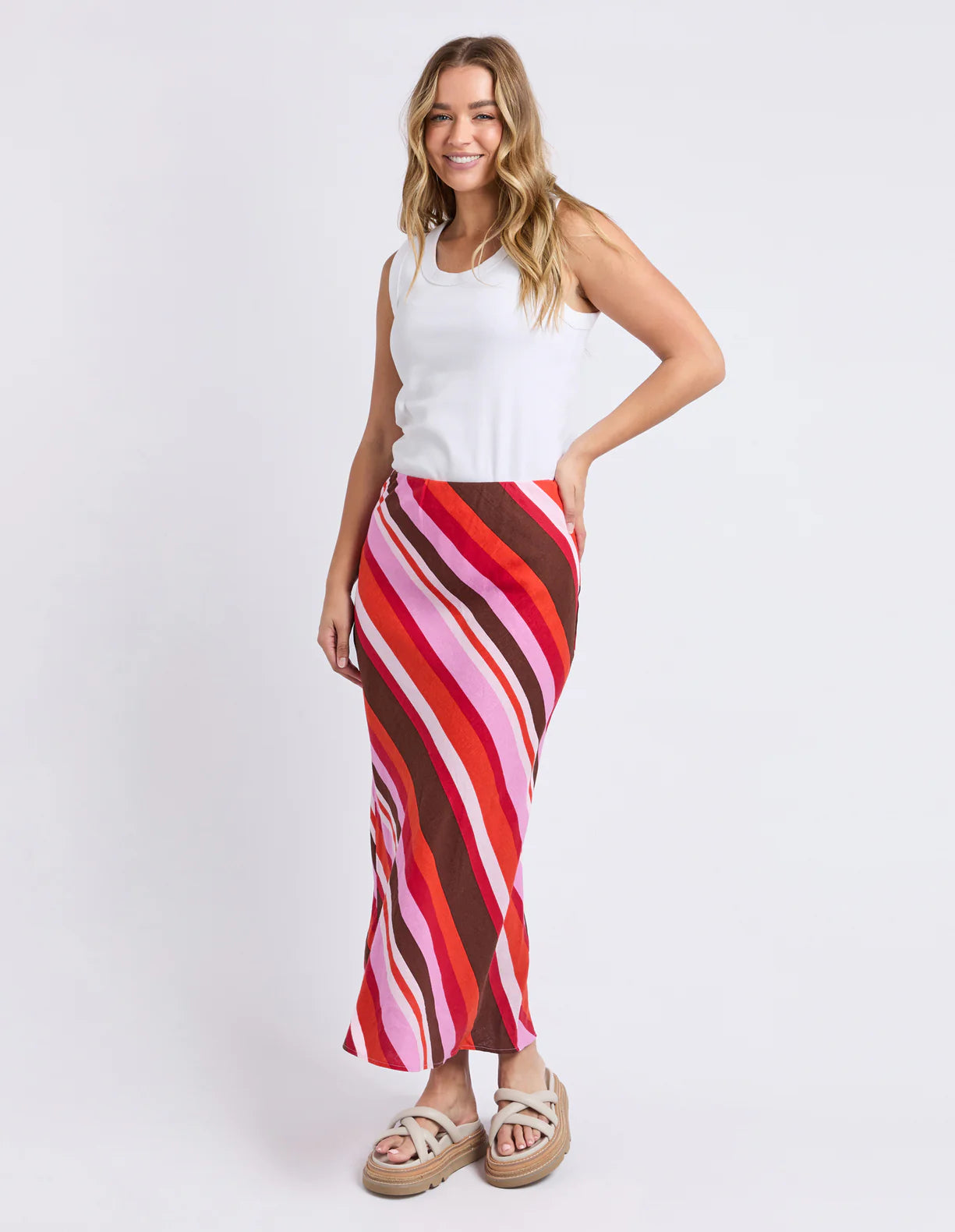 Foxwood Guava Stripe Skirt