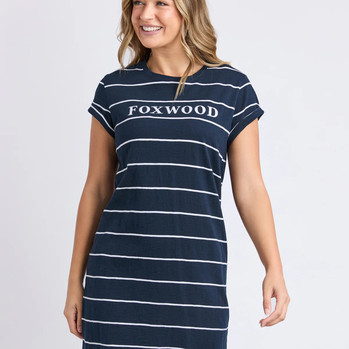 Foxwood Caleb Dark Sapphire Stripe Dress
