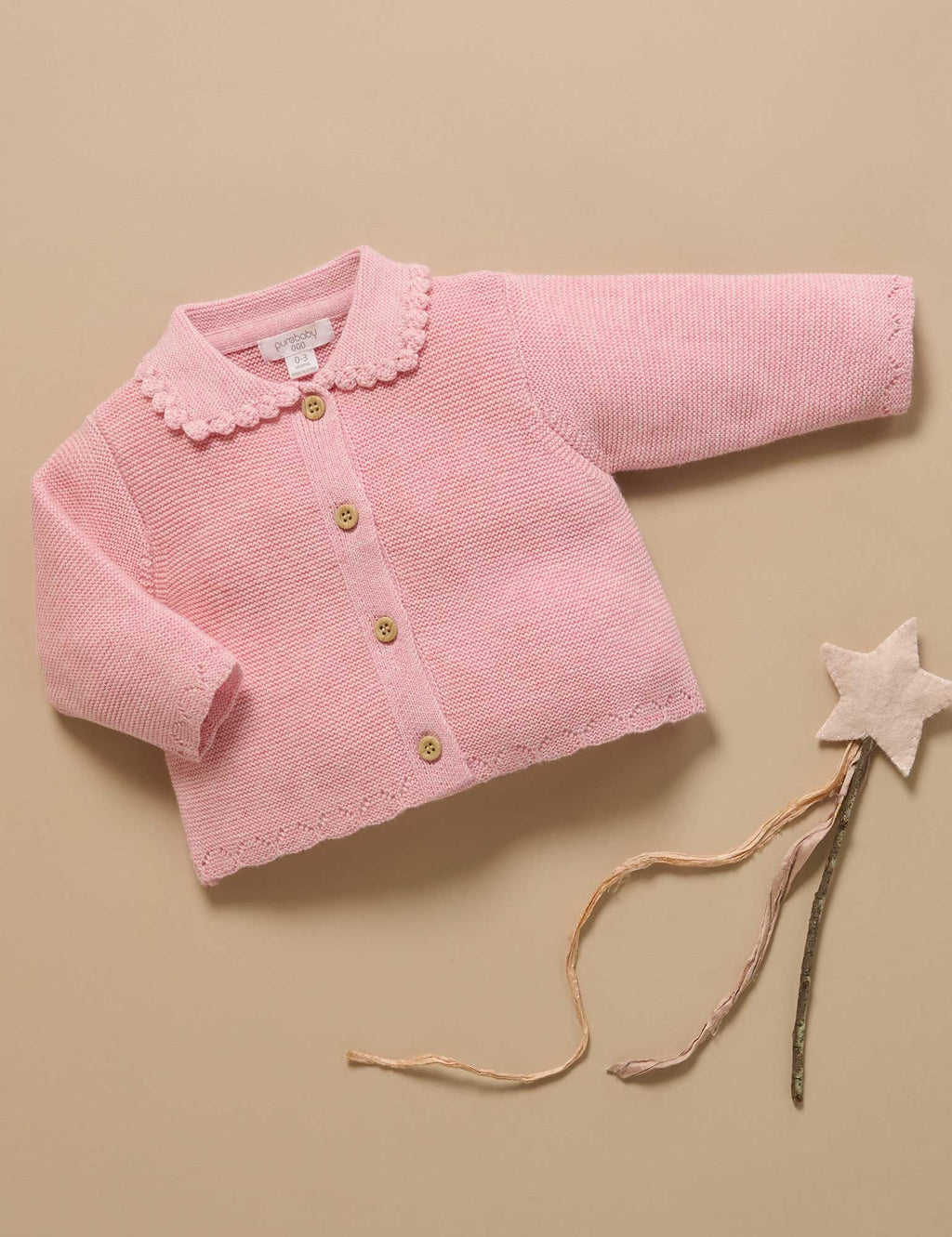 Purebaby Crochet Collar Cardigan