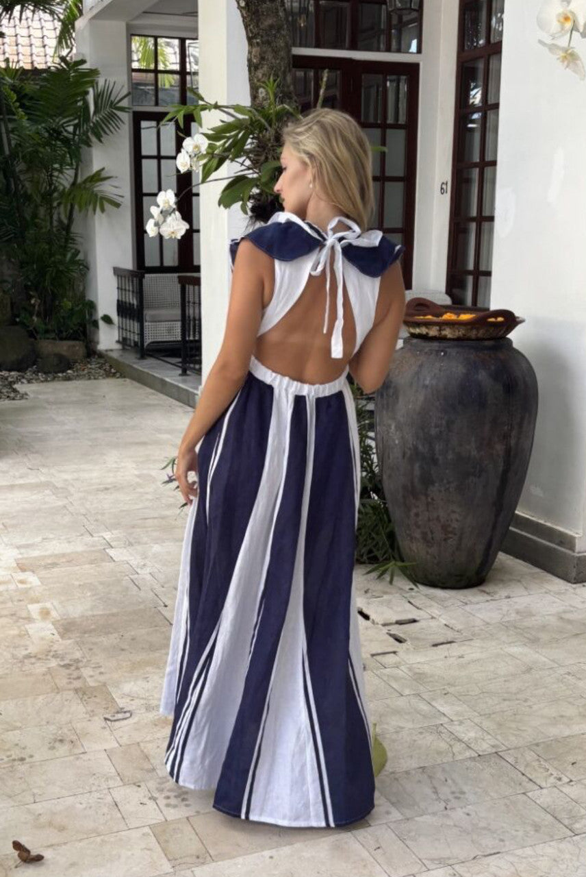 Luoni Frankie Dress Thick Stripe Maritime Navy