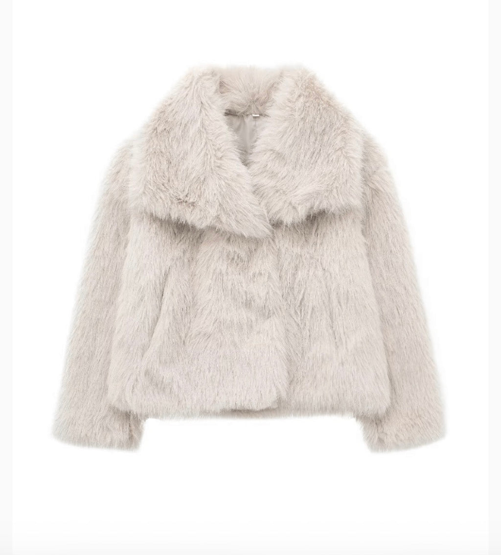 Smaibulun Faux Fur Coat Cream
