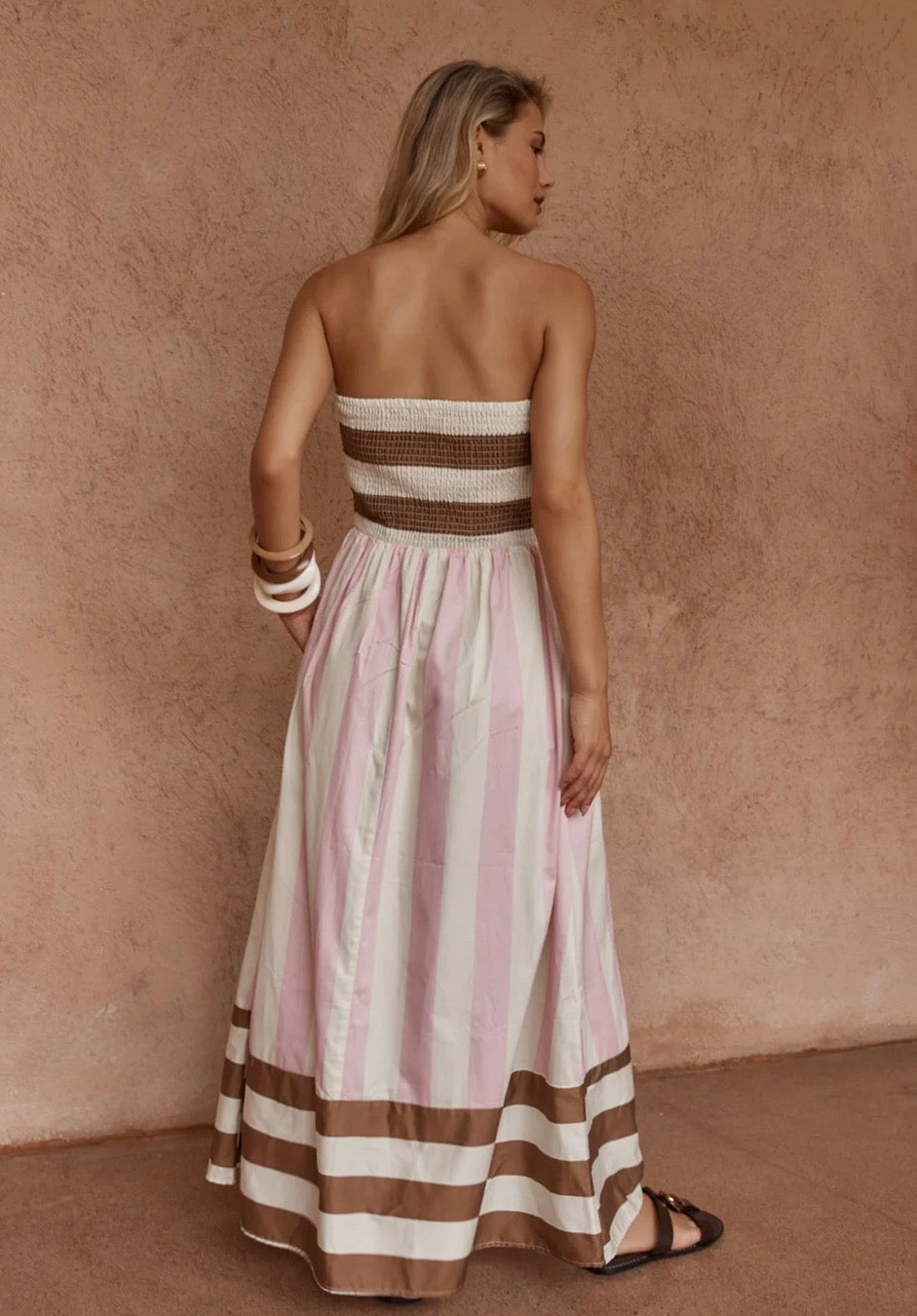 Sass Nea Spliced Strapless Dress