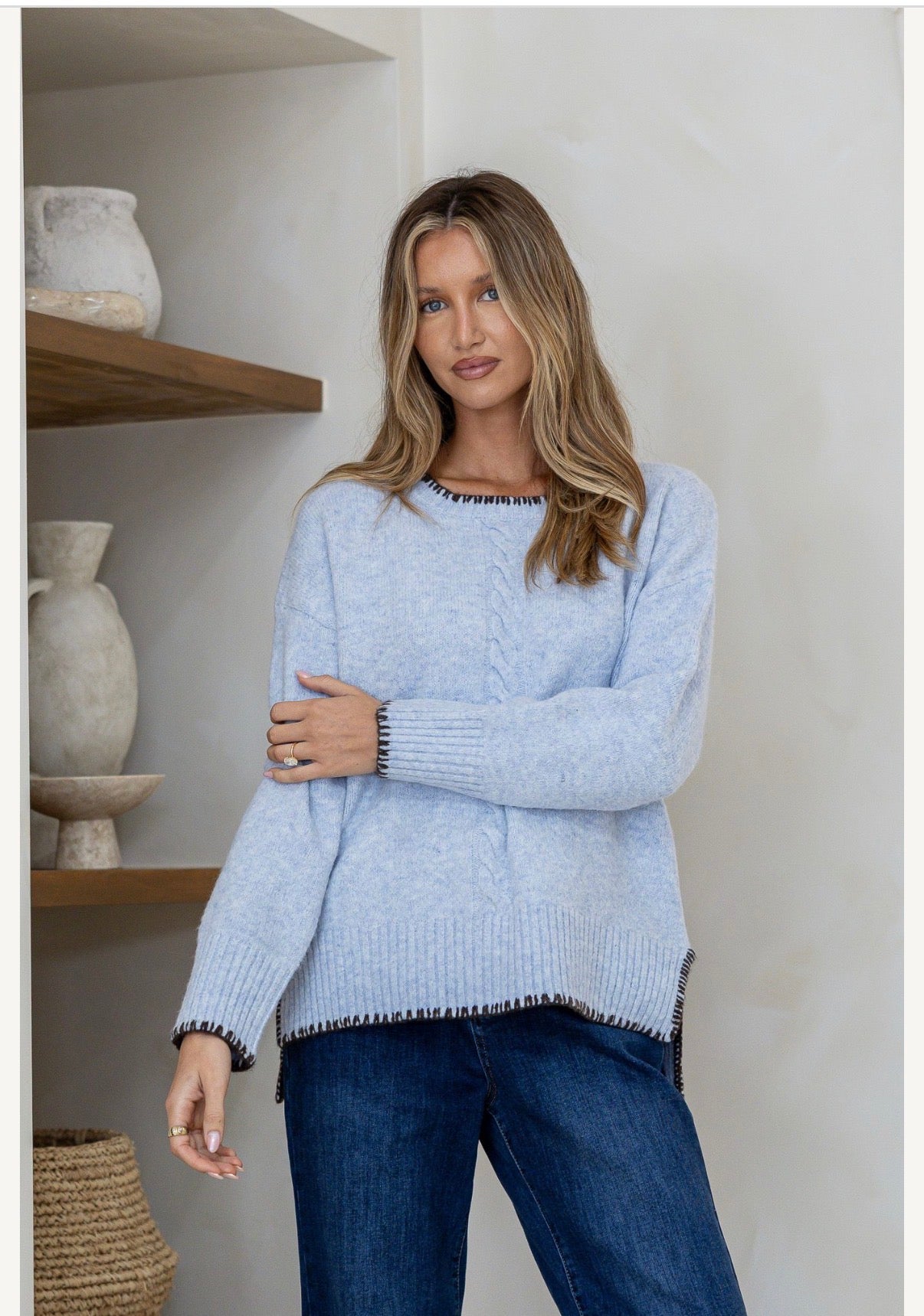 Miss Marlow Cable Blanket Stitch Knit