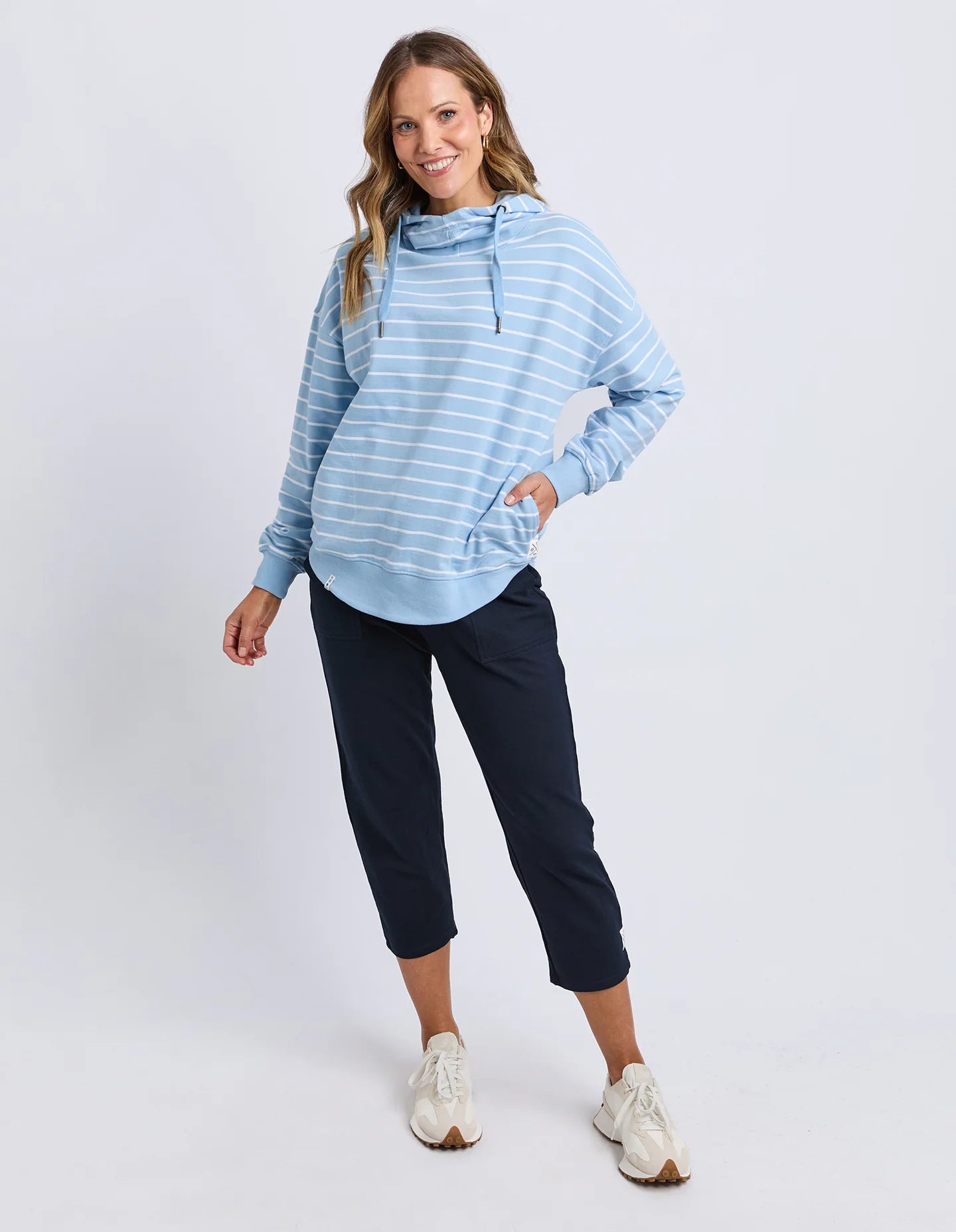 Elm Lounger Scoop Hoodie Stripe