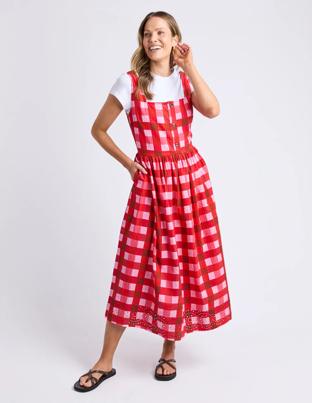 Elm Edin Poppy Check Dress