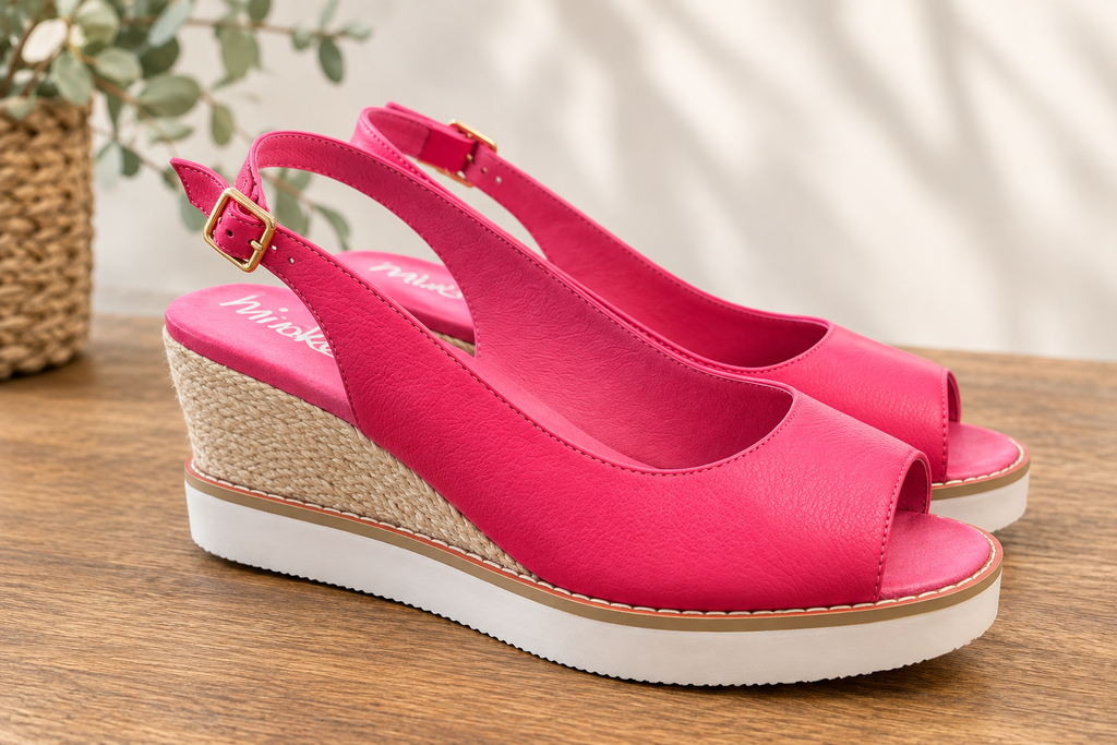 Hinako Magnolia Fuchsia Wedge
