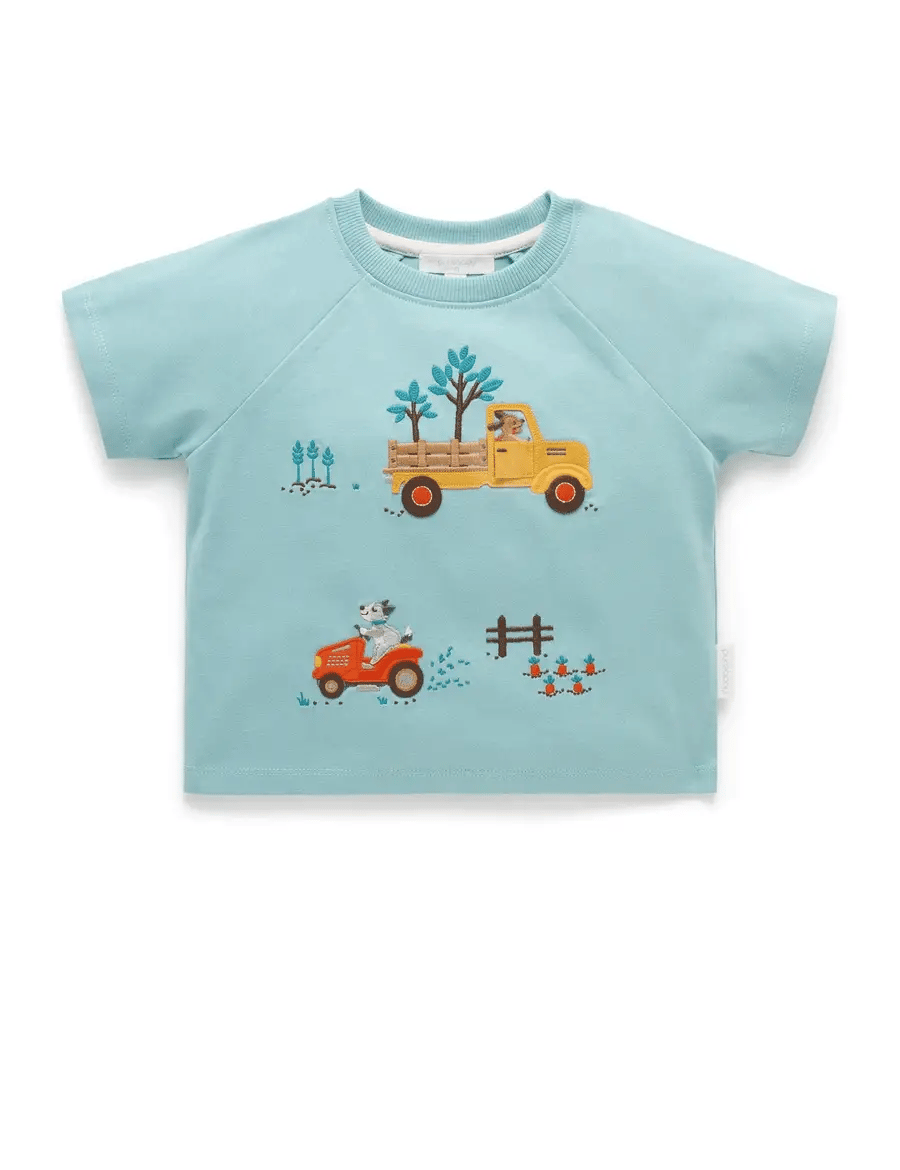Purebaby Garden Work Relaxed Tee Eucalyptus