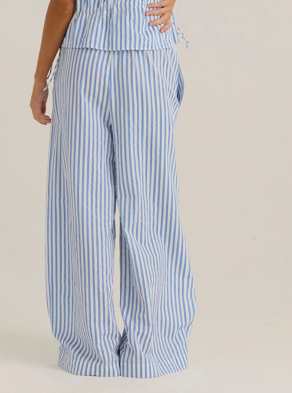 Sass Aziza Pant Blue White Stripe