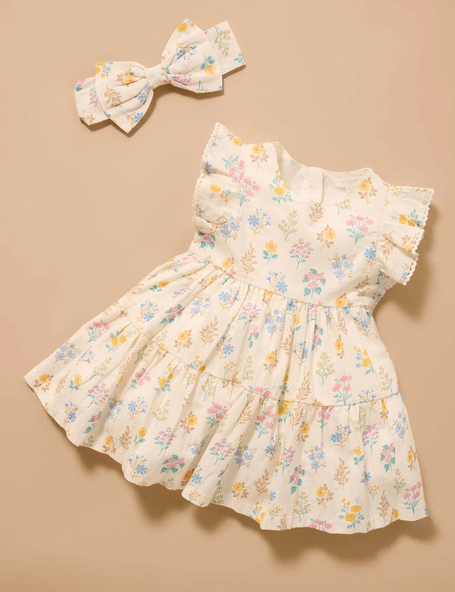 Purebaby Gathered Dress Posy
