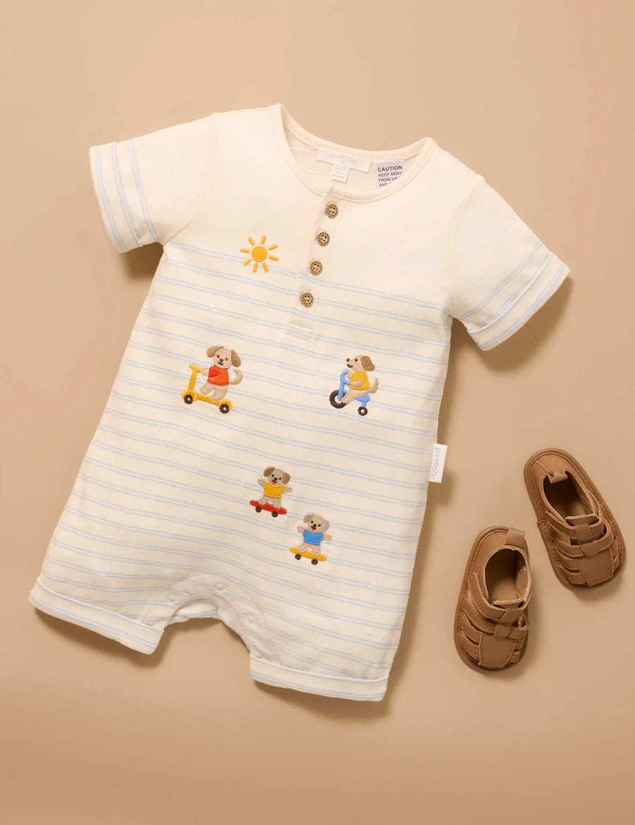 Purebaby Resort Growsuit Cloud Sky Stripe