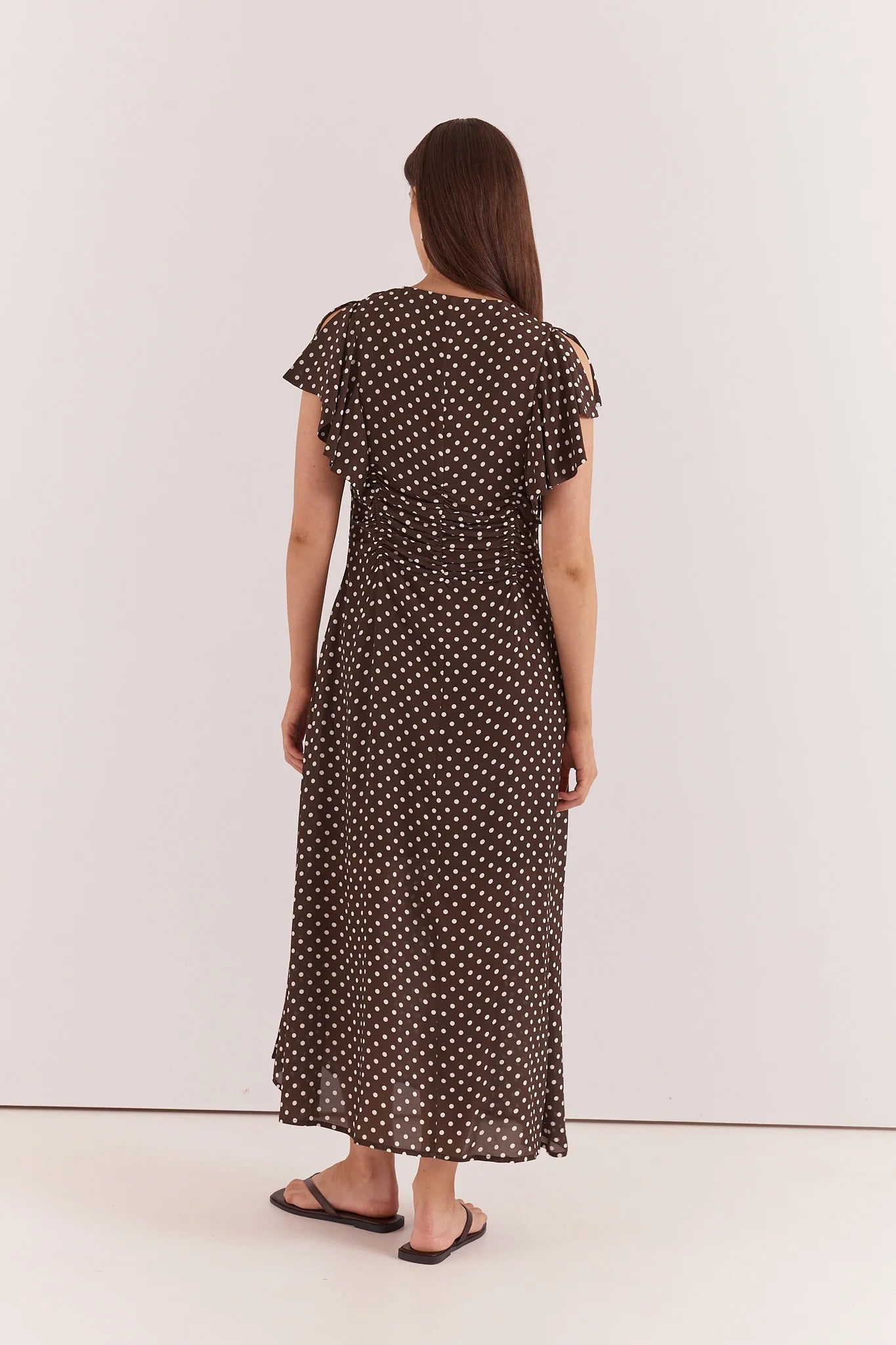 Sass Elba Ruched Waist Dress Polka Dot