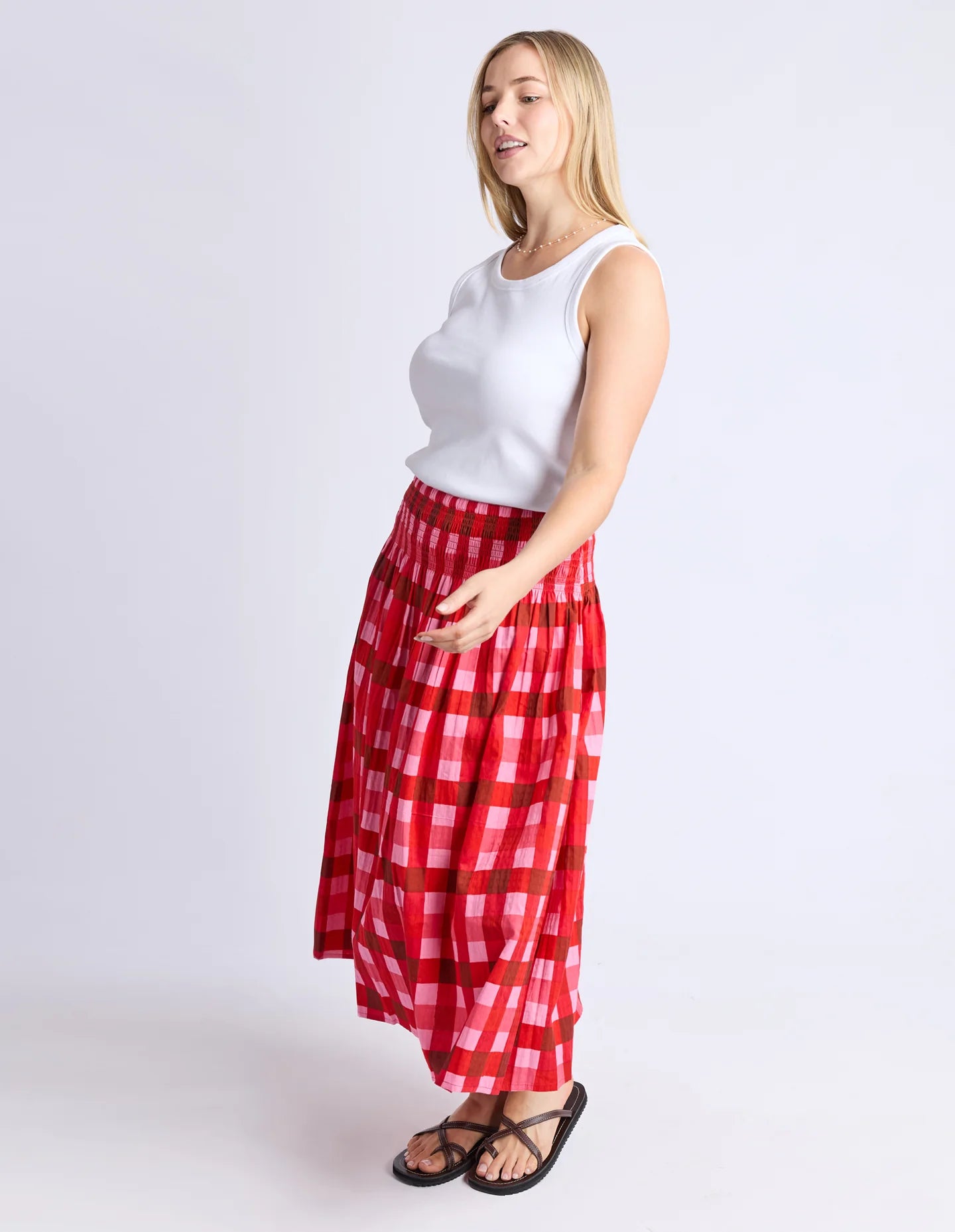 Elm Edin Skirt Poppy Check