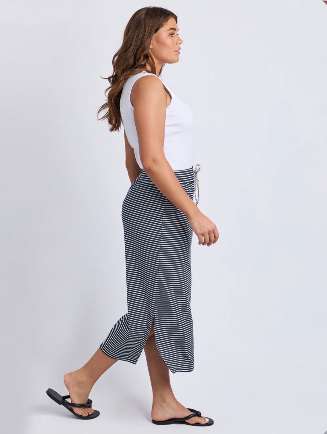 Elm Travel Skirt Navy Stripe
