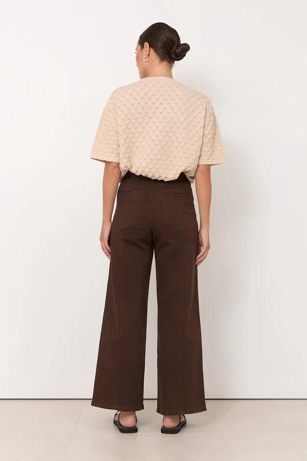 Adorne Adele Wide Leg Jean Choc
