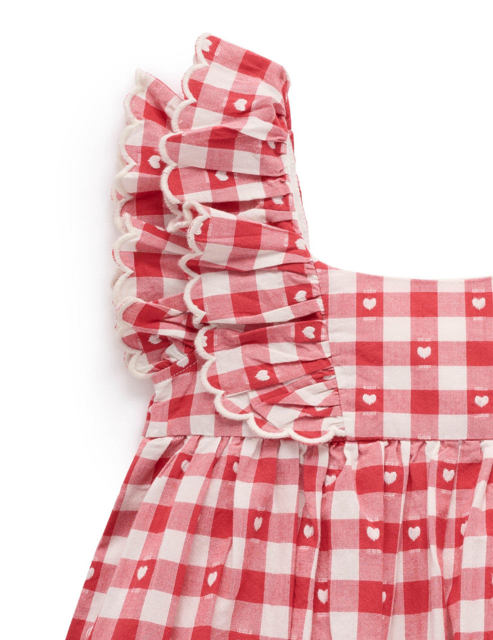 Purebaby Heart Gingham Dress