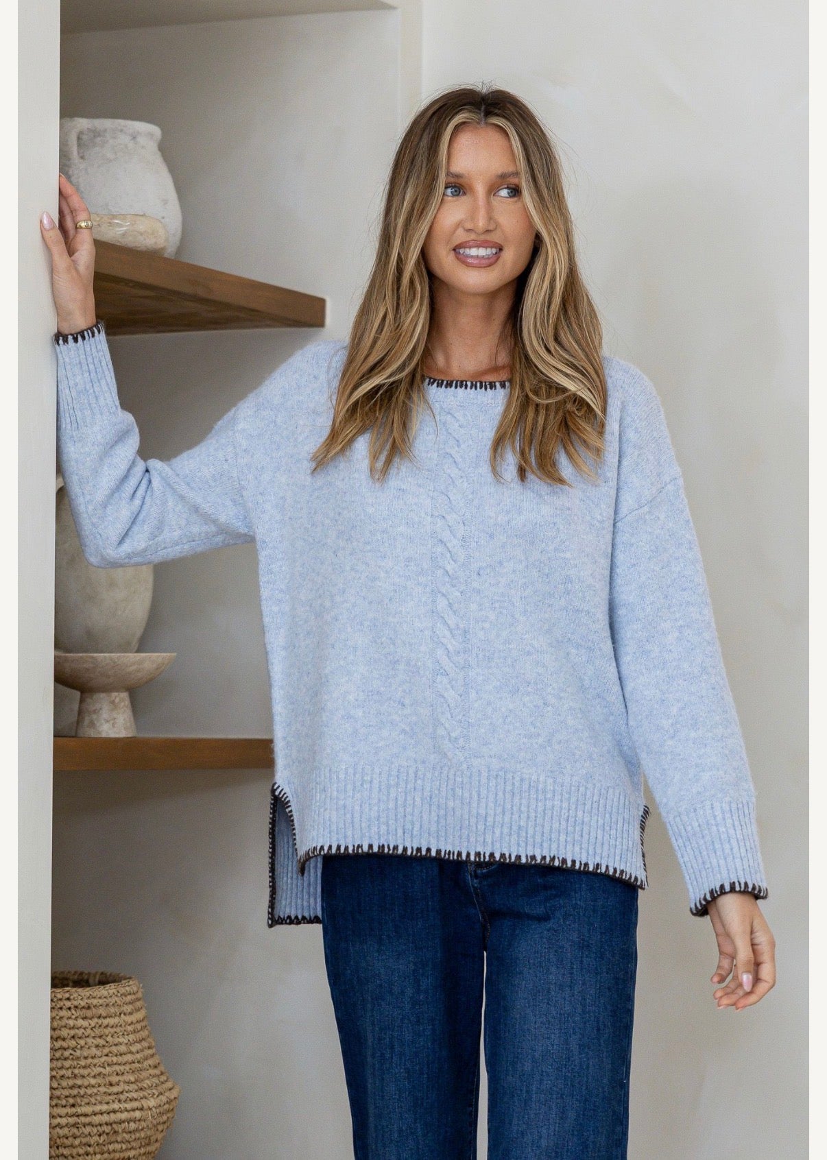 Miss Marlow Cable Blanket Stitch Knit