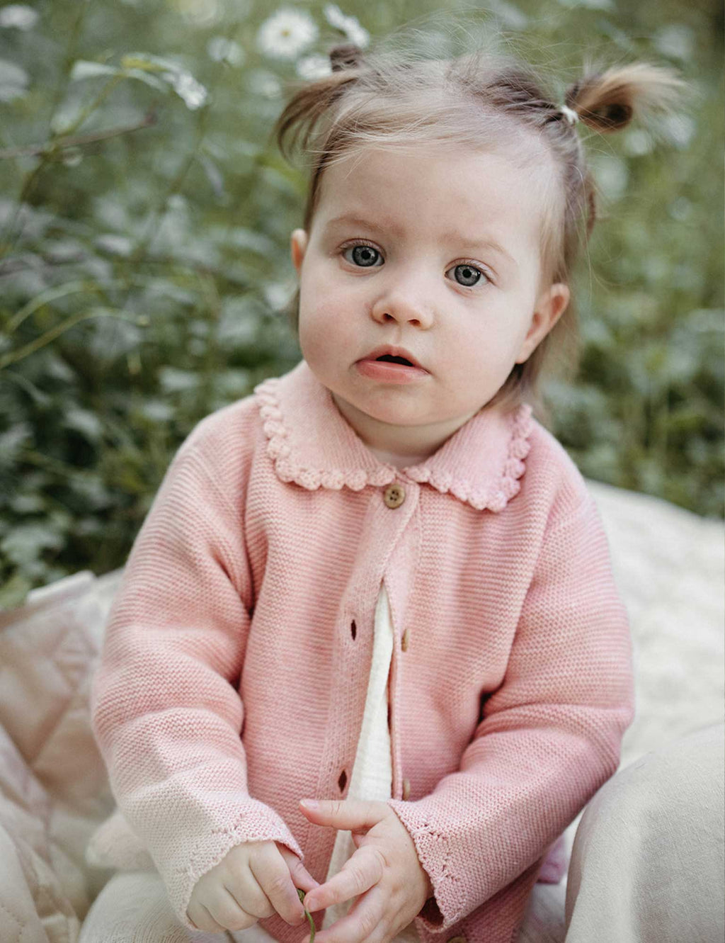 Purebaby Crochet Collar Cardigan