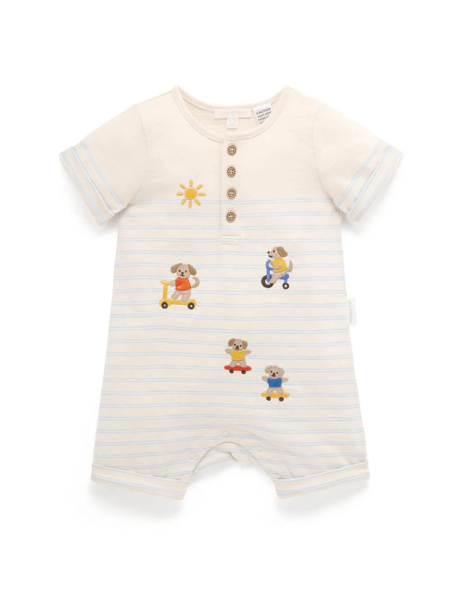 Purebaby Resort Growsuit Cloud Sky Stripe