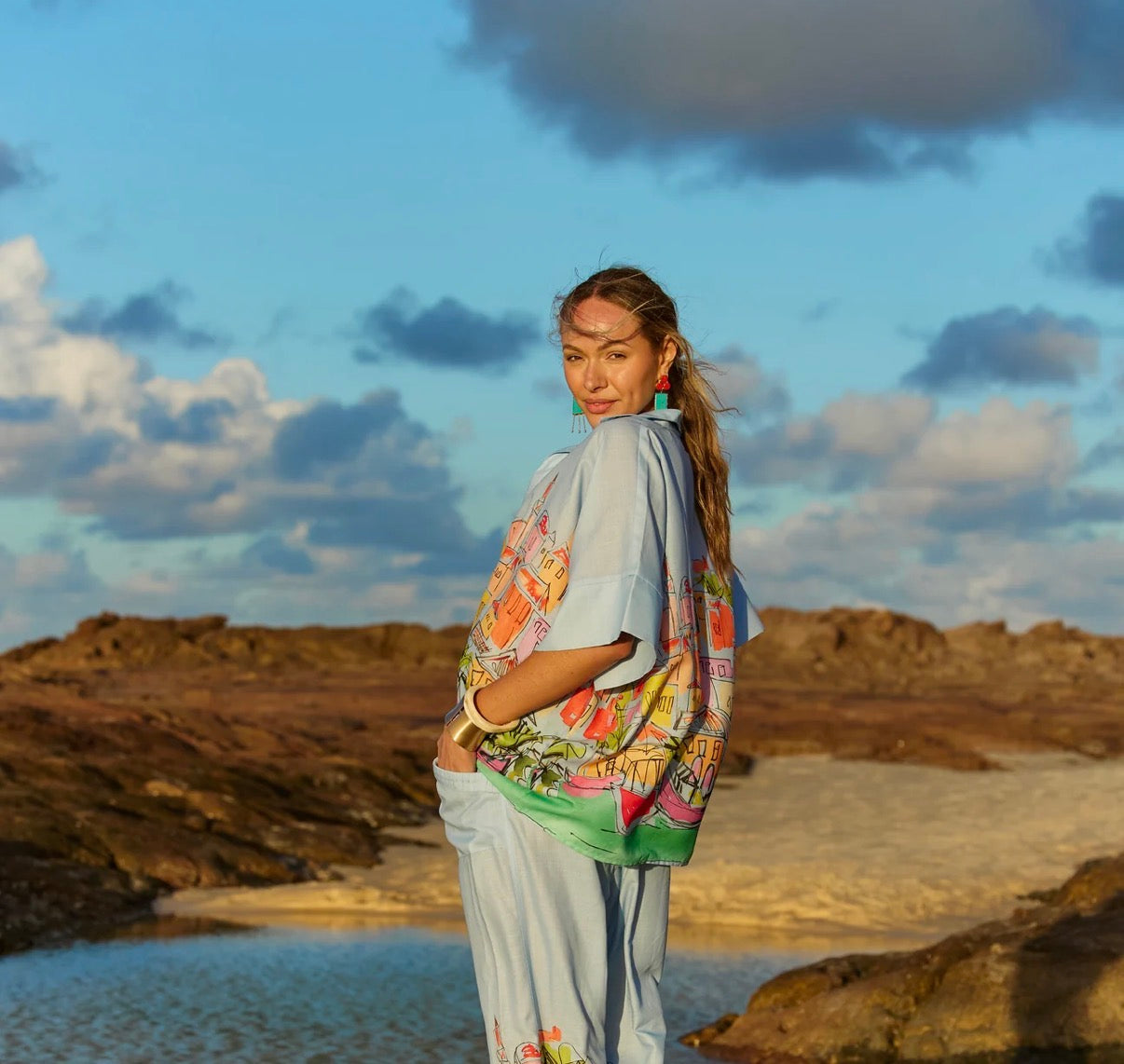 Naudic Cassie Top Villa Print