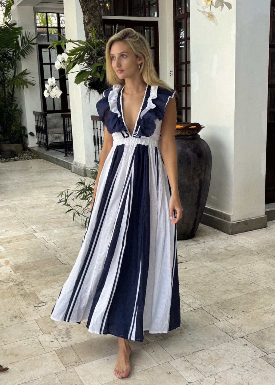 Luoni Frankie Dress Thick Stripe Maritime Navy